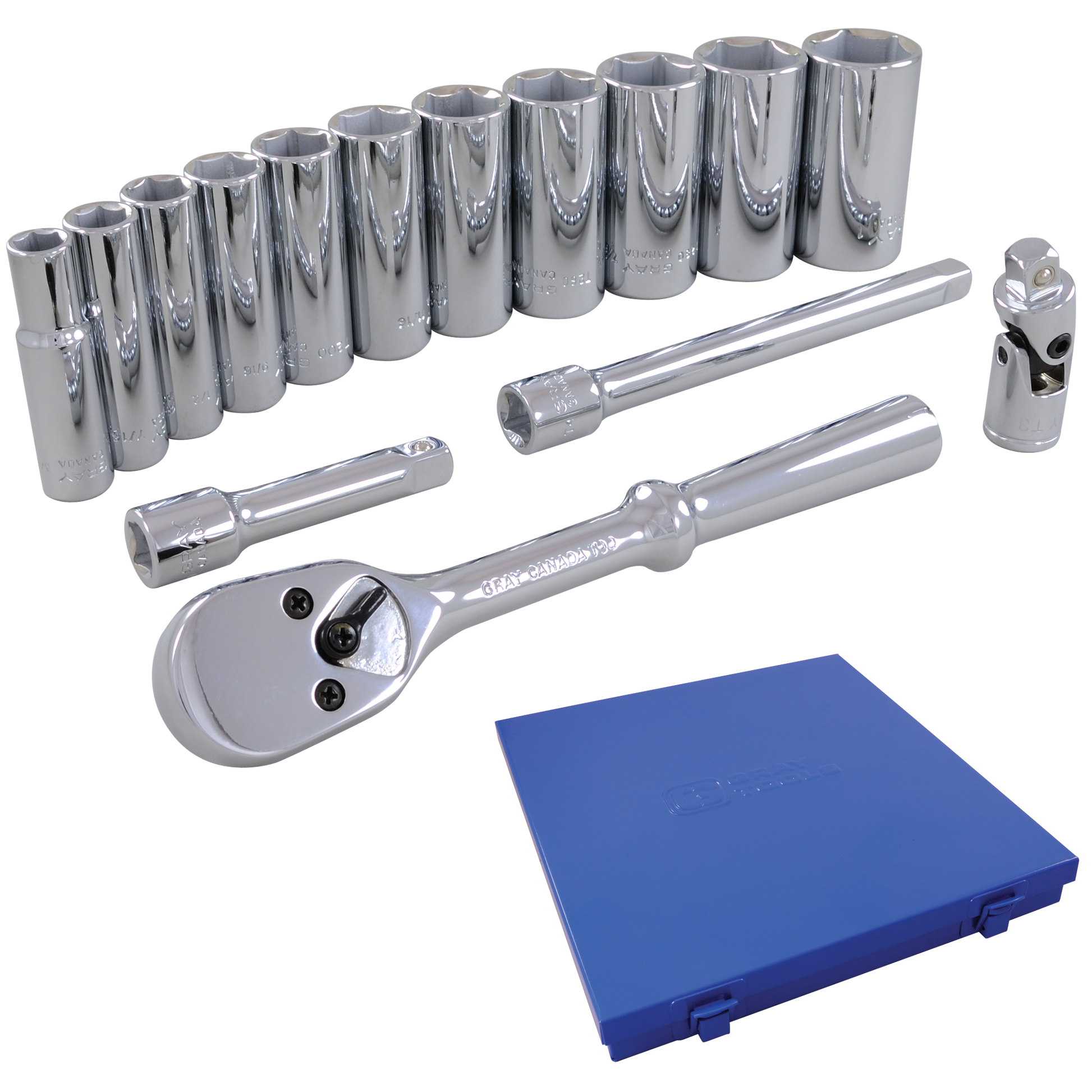 3/8" Dr. 15 Piece 6 Point Deep SAE Socket Set - www.Shopthatapp.com #