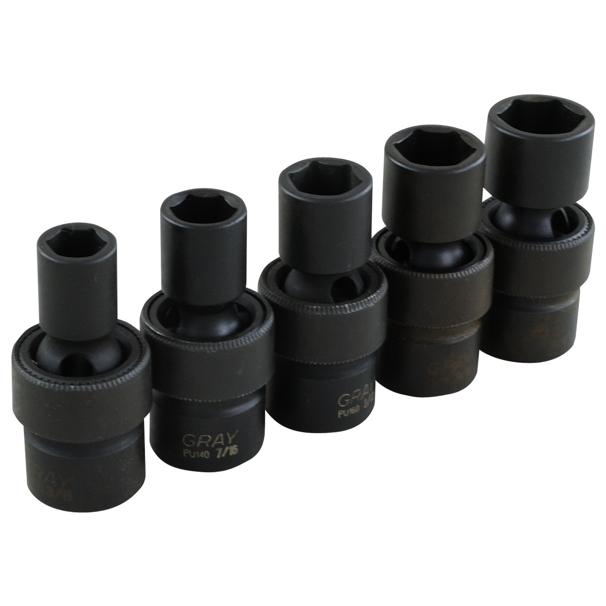 3/8" Dr. 5 Piece 6 Point SAE Impact Universal Joint Socket Set - www.Shopthatapp.com #