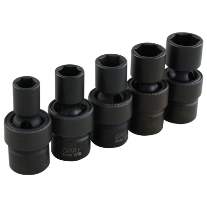 3/8" Dr. 5 Piece 6 Point SAE Impact Universal Joint Socket Set - www.Shopthatapp.com #