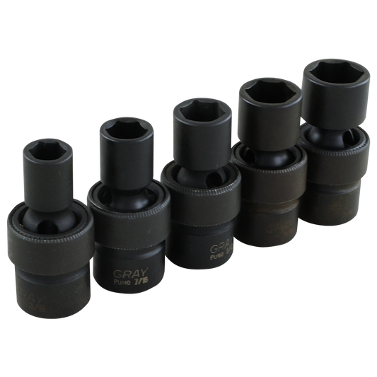 3/8" Dr. 5 Piece 6 Point SAE Impact Universal Joint Socket Set - www.Shopthatapp.com #