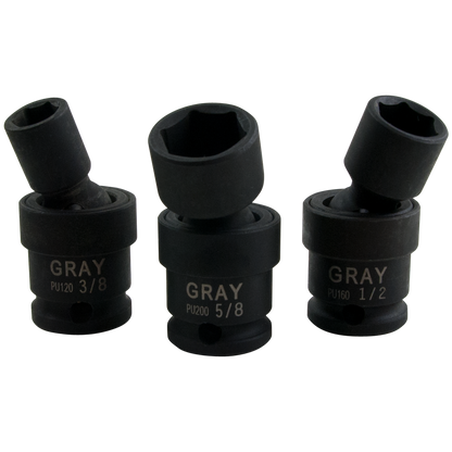 3/8" Dr. 5 Piece 6 Point SAE Impact Universal Joint Socket Set - www.Shopthatapp.com #