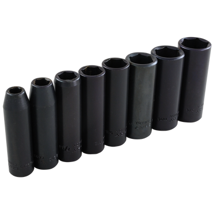 3/8" Dr. 8 Piece 6 Point Deep SAE Impact Socket Set - www.Shopthatapp.com #