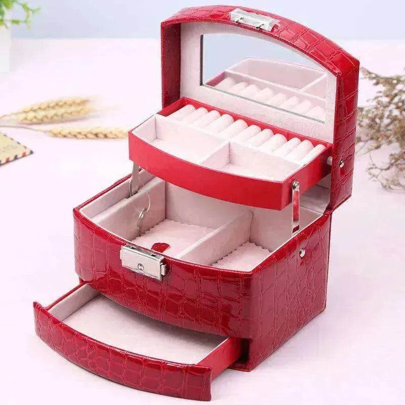3 Layers Leather Luxury Jewelry Boxes - www.Shopthatapp.com