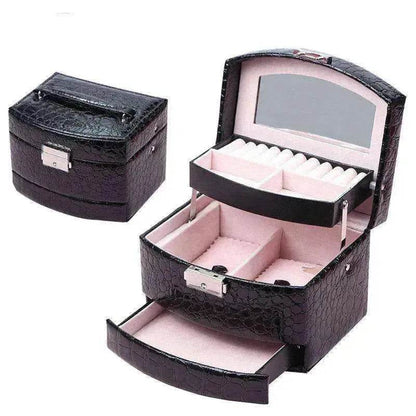 3 Layers Leather Luxury Jewelry Boxes - www.Shopthatapp.com
