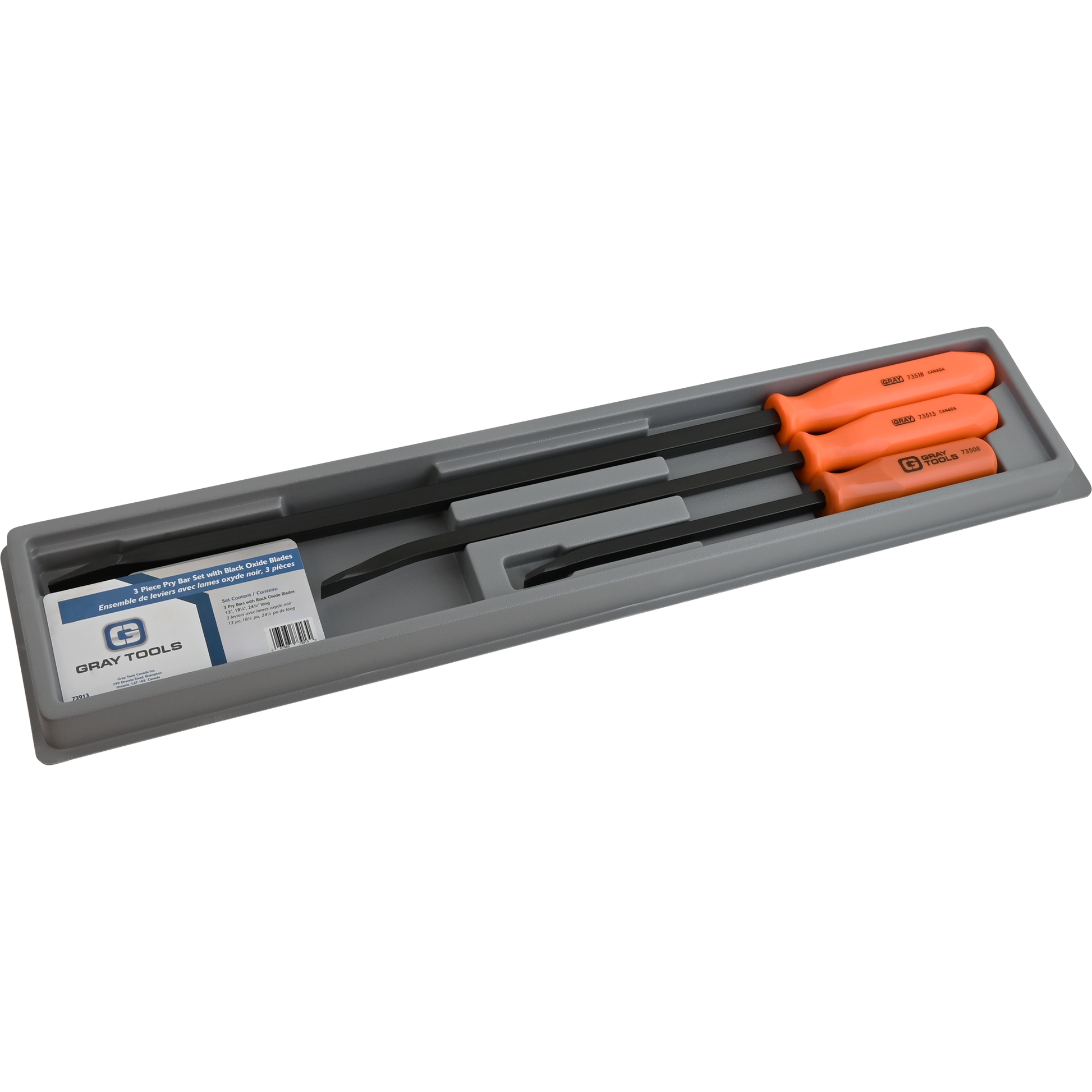 3 Piece Florescent Orange Handled Pry Bar Set with Black Oxide Blades - www.Shopthatapp.com #