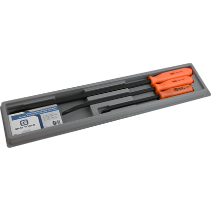 3 Piece Florescent Orange Handled Pry Bar Set with Black Oxide Blades - www.Shopthatapp.com #