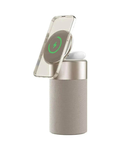 3 In 1 Multi-Function IPhone And AirPods Wireless Charger Portable Bluetooth Speaker With Touch Lamp For Home And Office - www.Shopthatapp.com