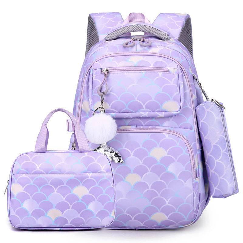3 in 1 set Primary School Girls Backpack Lunch Bag and Pencil Pouch - www.Shopthatapp.com #