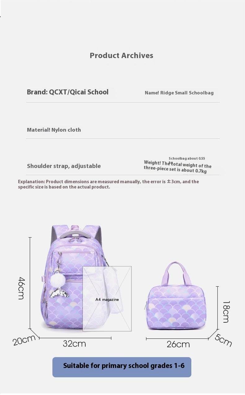 3 in 1 set Primary School Girls Backpack Lunch Bag and Pencil Pouch - www.Shopthatapp.com #