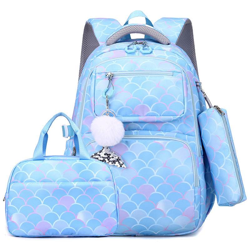 3 in 1 set Primary School Girls Backpack Lunch Bag and Pencil Pouch - www.Shopthatapp.com #