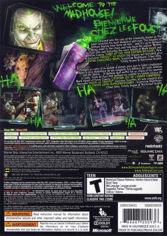 Batman: Arkham Asylum - Game of the Year Edition (usagé) - www.Shopthatapp.com