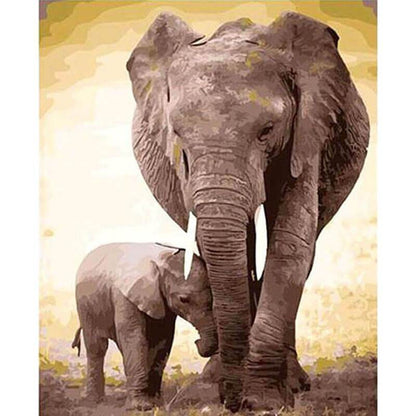Mom and baby elephant painting - www.Shopthatapp.com