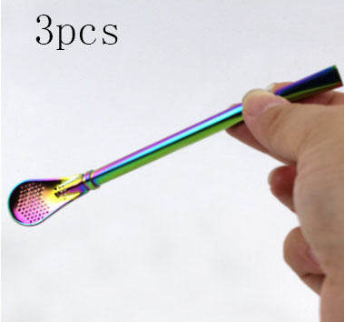 304 Stainless Steel Residue Filter Straws Spoon - www.Shopthatapp.com