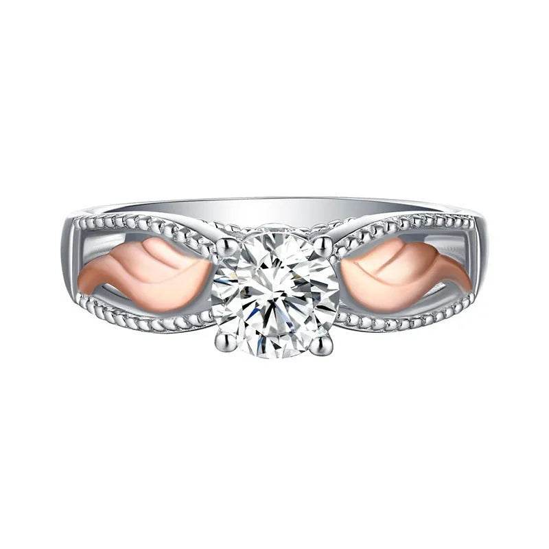 Fashion Electroplated Angel Wings Gold Crystal Women Ring - www.Shopthatapp.com