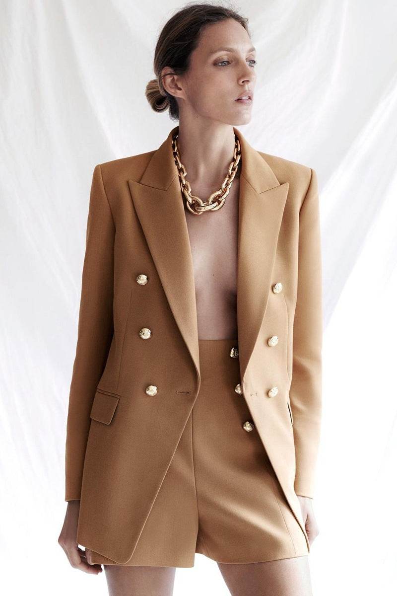 Simple Style Buttoned Casual Blazer Jacket Women - www.Shopthatapp.com