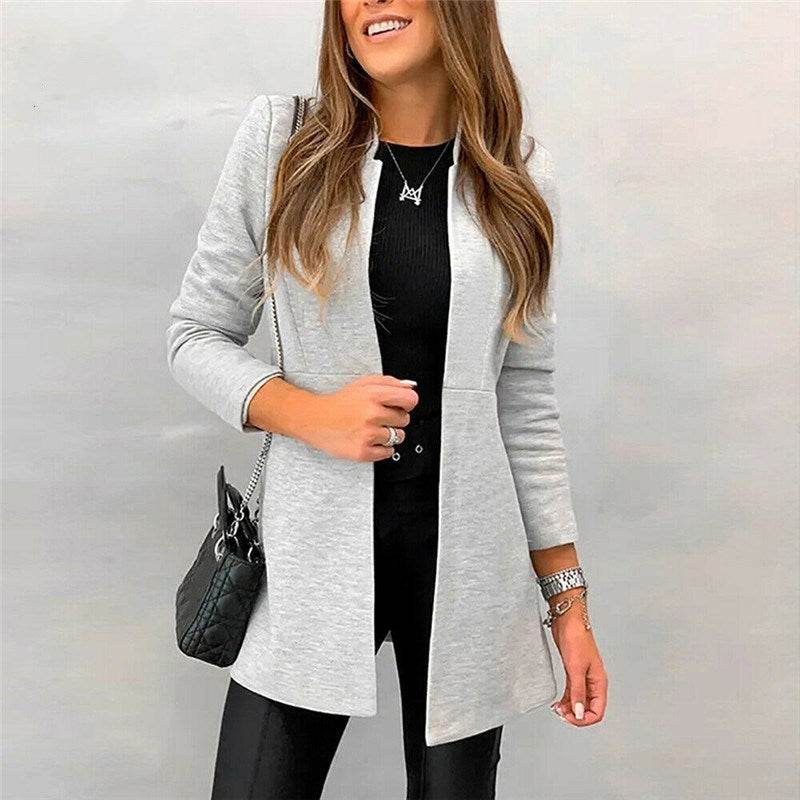 jacket blazer Women for Work white Fashion Formal female - www.Shopthatapp.com