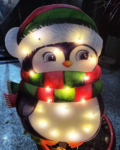Christmas Scene Decoration With LED Lights Christmas Snowman Ornaments - www.Shopthatapp.com