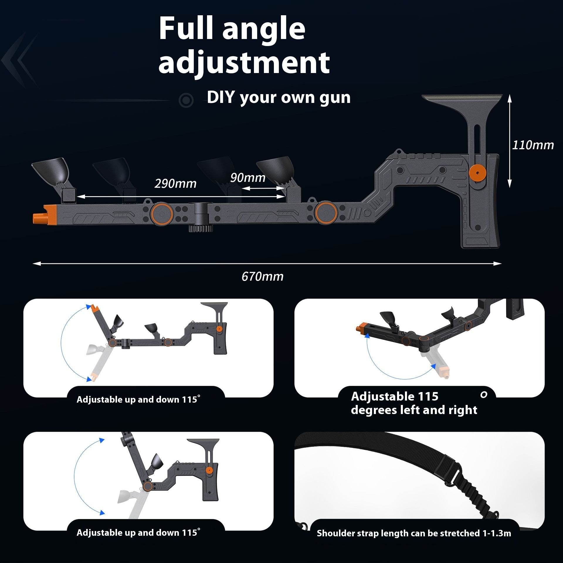 Quest 3 Gun Mount Submachine Gun VR Physical Auxiliary Accessories - www.Shopthatapp.com