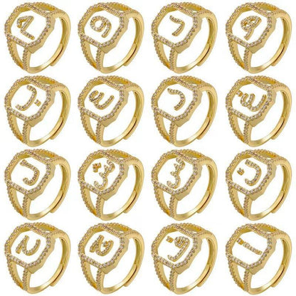 Fashion Micro Inlaid Zircon Arab Letters Ring for women - www.Shopthatapp.com