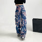 New Tie-dye Baggy CargoTrousers With Pockets Y2K Fashion High Waist Loose Wide Leg Pants Spring And Autumn - www.Shopthatapp.com