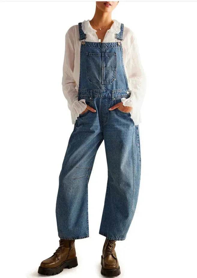Casual  Loose Denim Overalls Street Jeans Jumper Pant Denim Jumper for Women - www.Shopthatapp.com