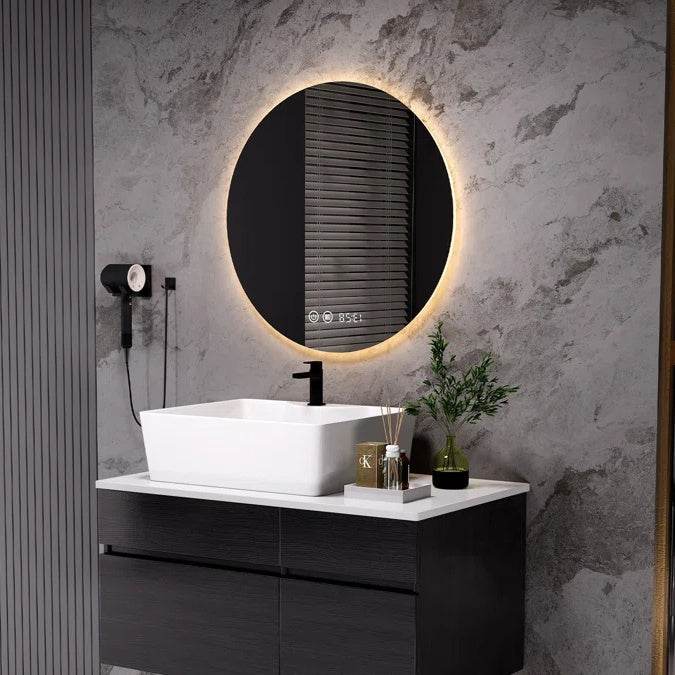 31.5 Inches Wall Mounted Single Bathroom Vanity With Engineered Stone Top - www.Shopthatapp.com #