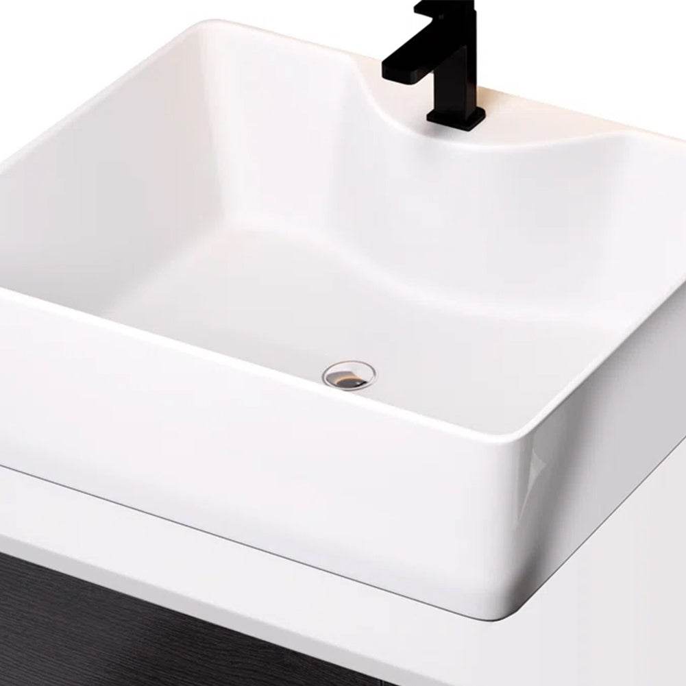 31.5 Inches Wall Mounted Single Bathroom Vanity With Engineered Stone Top - www.Shopthatapp.com #