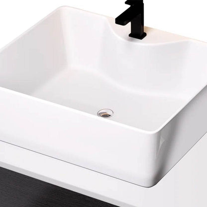 31.5 Inches Wall Mounted Single Bathroom Vanity With Engineered Stone Top - www.Shopthatapp.com #