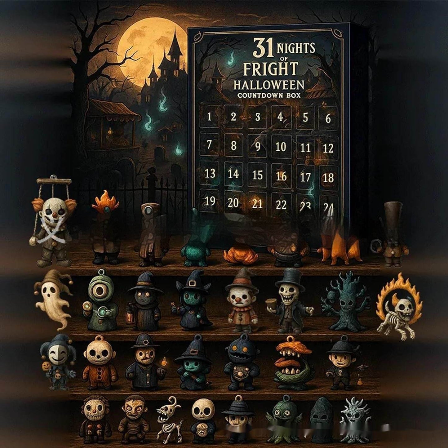 31 Night Scare Halloween Countdown Box With Doll Advent Countdown Blind Box - www.Shopthatapp.com #
