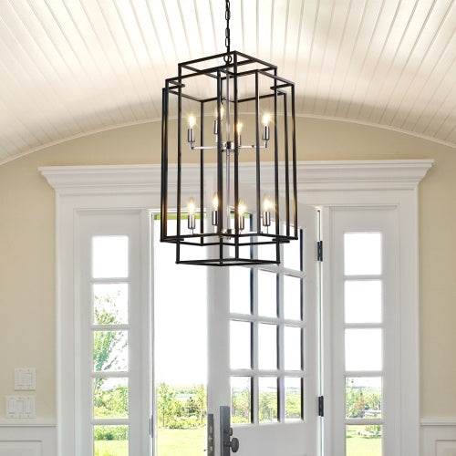 8 Lantern Tiered Chandeliers, Industrial Farmhouse Chandeliers - www.Shopthatapp.com
