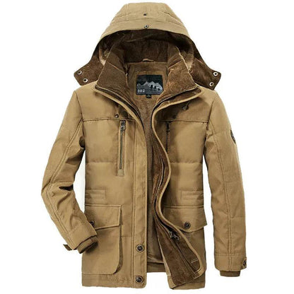 Thickened multi-pocket hooded men's cotton coat - www.Shopthatapp.com