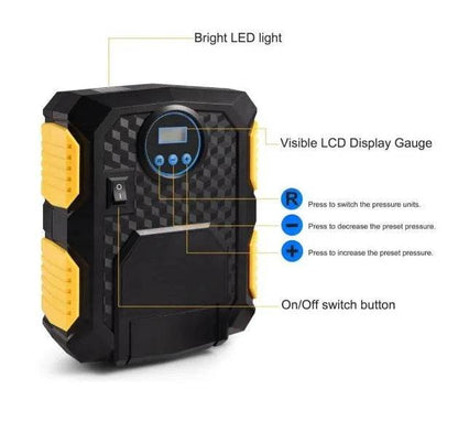Digital Tire Inflator - DC 12 Volt Car Portable Air Compressor - www.Shopthatapp.com