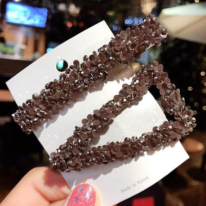 Elegant Rhinestone Flower Bling Hair Clip - www.Shopthatapp.com