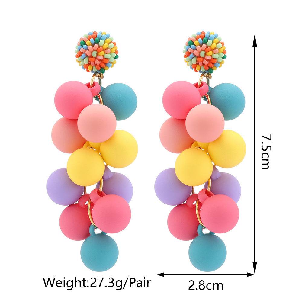 Candy Ball Earrings - Beaded Beach Stud - www.Shopthatapp.com