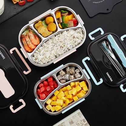 Stainless Steel Insulated Kids Bento Lunch Box with Cutlery - www.Shopthatapp.com