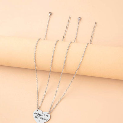 2 PCS mother Daughter Necklace gift idea Puzzle Necklace - www.Shopthatapp.com