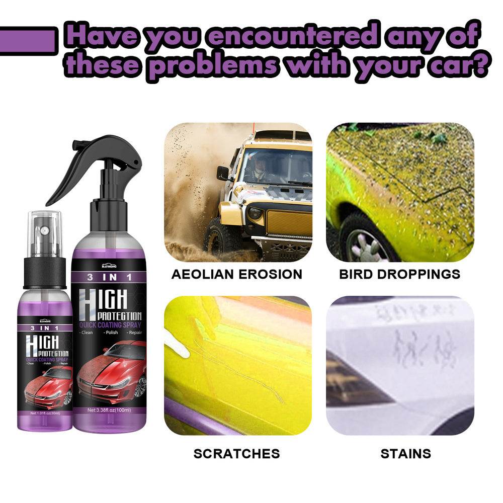 RAYHONG 3-in-1 High Protection Car Coating Spray - TikTok-Trending DIY Paint Protection - Quick Color Change, Cleaning & Shine - Universal For All Vehicles - www.Shopthatapp.com