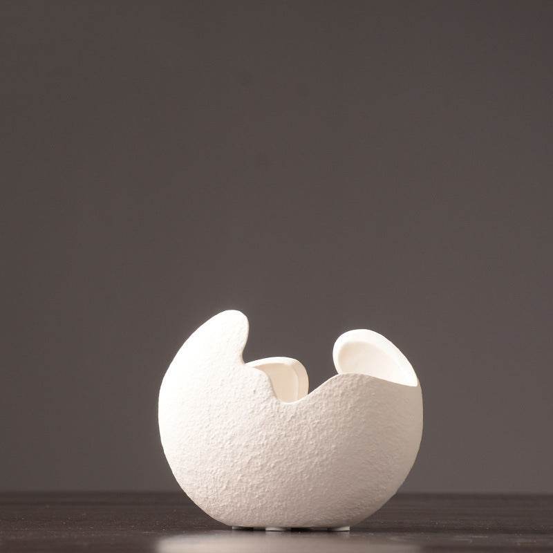 Simple white ceramic vase decoration - www.Shopthatapp.com