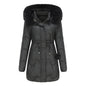Autumn Winter Fur Collar cotton padded long winter jacket for women - www.Shopthatapp.com