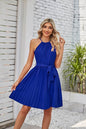Halter Strapless Dresses For Women Solid Pleated Skirt Summer Beach Sundress - www.Shopthatapp.com