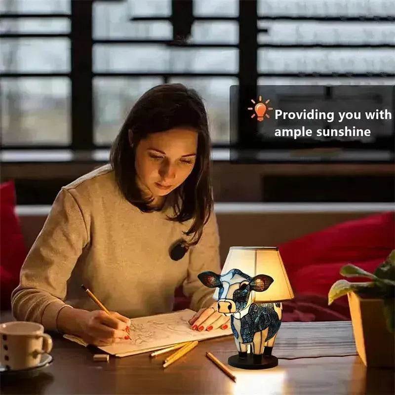Beautiful Cow Table Lamp Bedside Table Lamp With USB Bedside Lamp For Living Room Bedroom Dormitory Bra Ornament - www.Shopthatapp.com