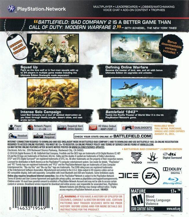 Battlefield: Bad Company 2 [Ultimate Edition] (usagé) - www.Shopthatapp.com