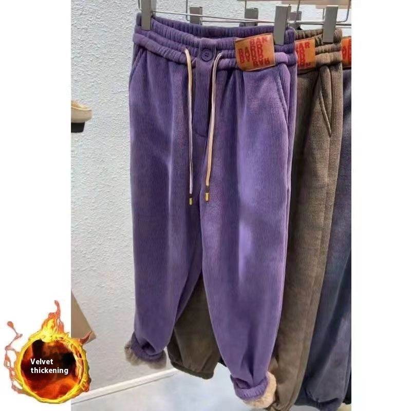 Leisure Trousers – Cotton Thick Flannel Sports Pants for Women - www.Shopthatapp.com
