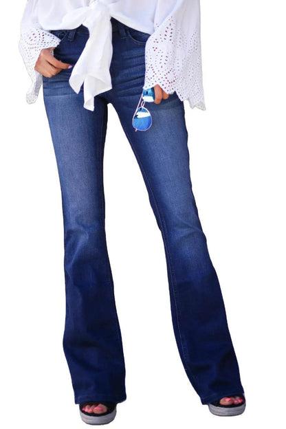 Women's mid-rise trousers bootcut jeans - www.Shopthatapp.com