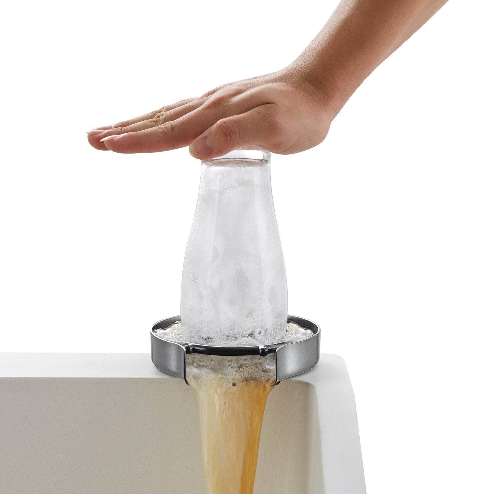 Glass Rinser, 10 Powerful Spraying Jets 360  Rotating Cup Rinser For Sink, 304 Stainless Steel Faucet Cup Washer With ABS Cup Holder For Baby Bottle, Glass Cup, Wine Glass - www.Shopthatapp.com