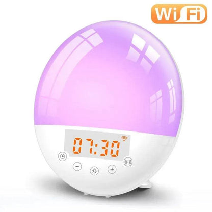 Wifi voice control smart wake-up light alarm clock - www.Shopthatapp.com