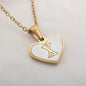 26 Letter Heart-shaped Necklace White Shell Love Clavicle Chain Fashion Personalized Necklace For Women Jewelry Valentine's Day