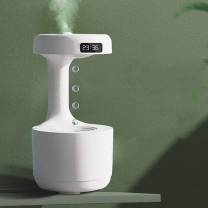 Bedroom Anti-Gravity Humidifier With Clock Water Drop Backflow Aroma Diffuser Large Capacity Office Bedroom Mute Heavy Fog Household Sprayer - www.Shopthatapp.com