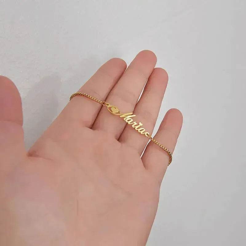 Women Custom and Personalized  Stainless Steel English Letter Bracelet From Europe And America - www.Shopthatapp.com