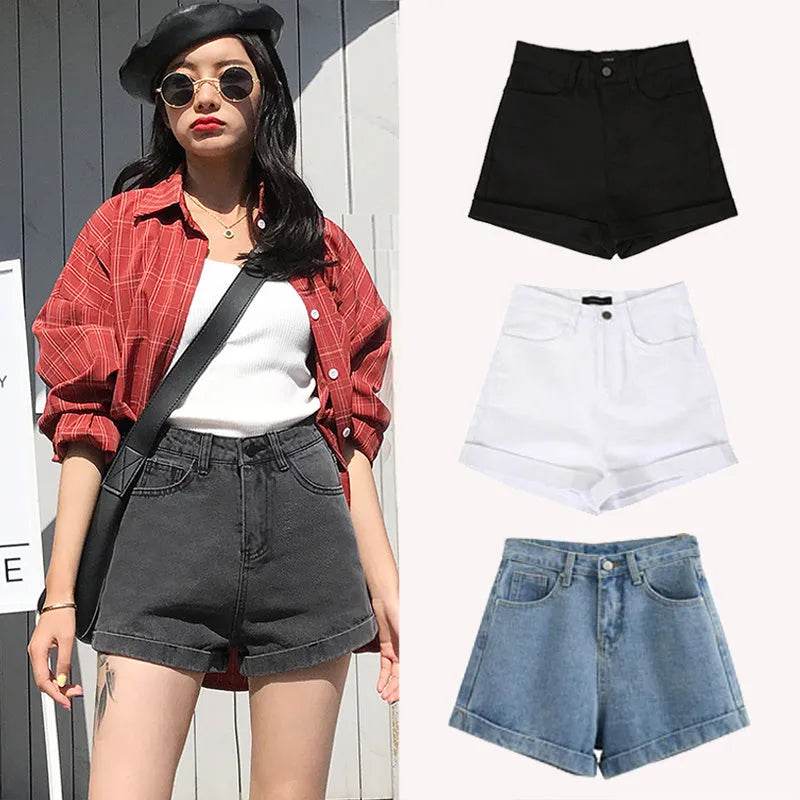 High Waisted Smoked Gray Denim Shorts For Women - www.Shopthatapp.com